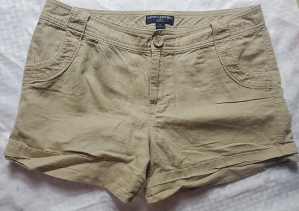 Banana Republic Ryan Fit Chino Shorts Women's 10 Khaki Tan Short